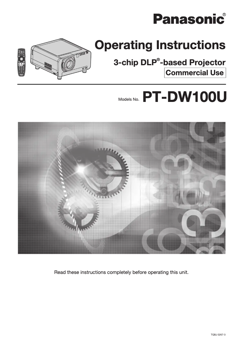First page image of the manual for PT-DW100U