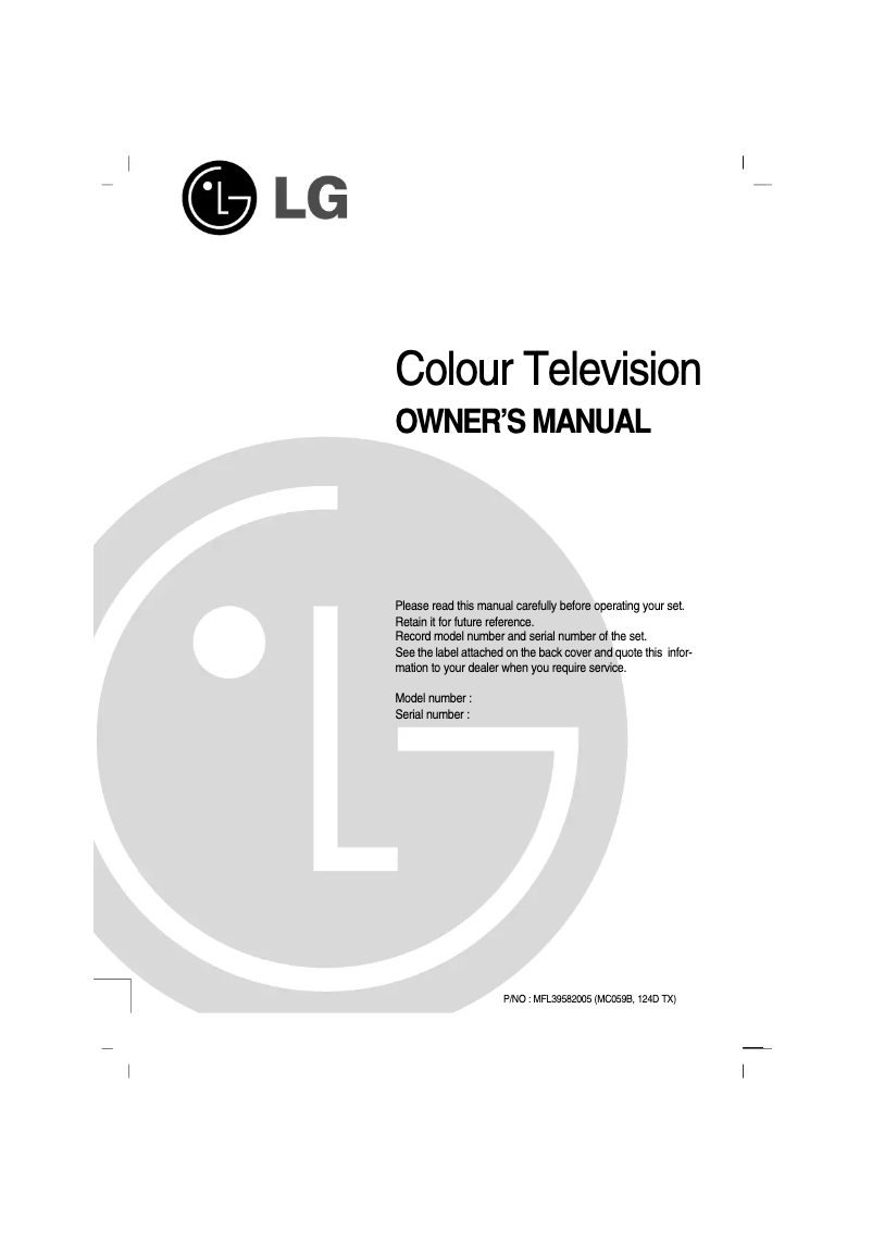 First page image of the manual for 21FB7AG