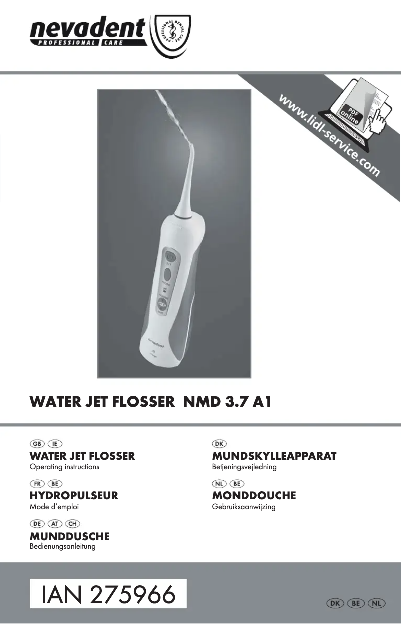 Page 1 of the manual User Manual Nevadent NMD 3.7 A1