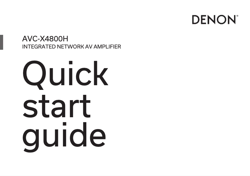 Page 1 of the manual Quick Start Guide Denon AVC-X4800H