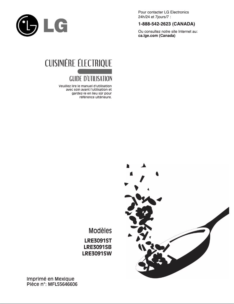 First page image of the manual for LRE3091ST