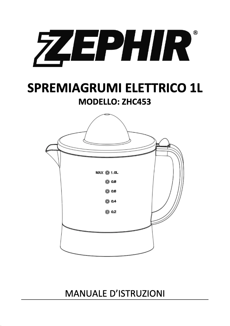 Image de la première page du manuel de l'appareil ZHC453
