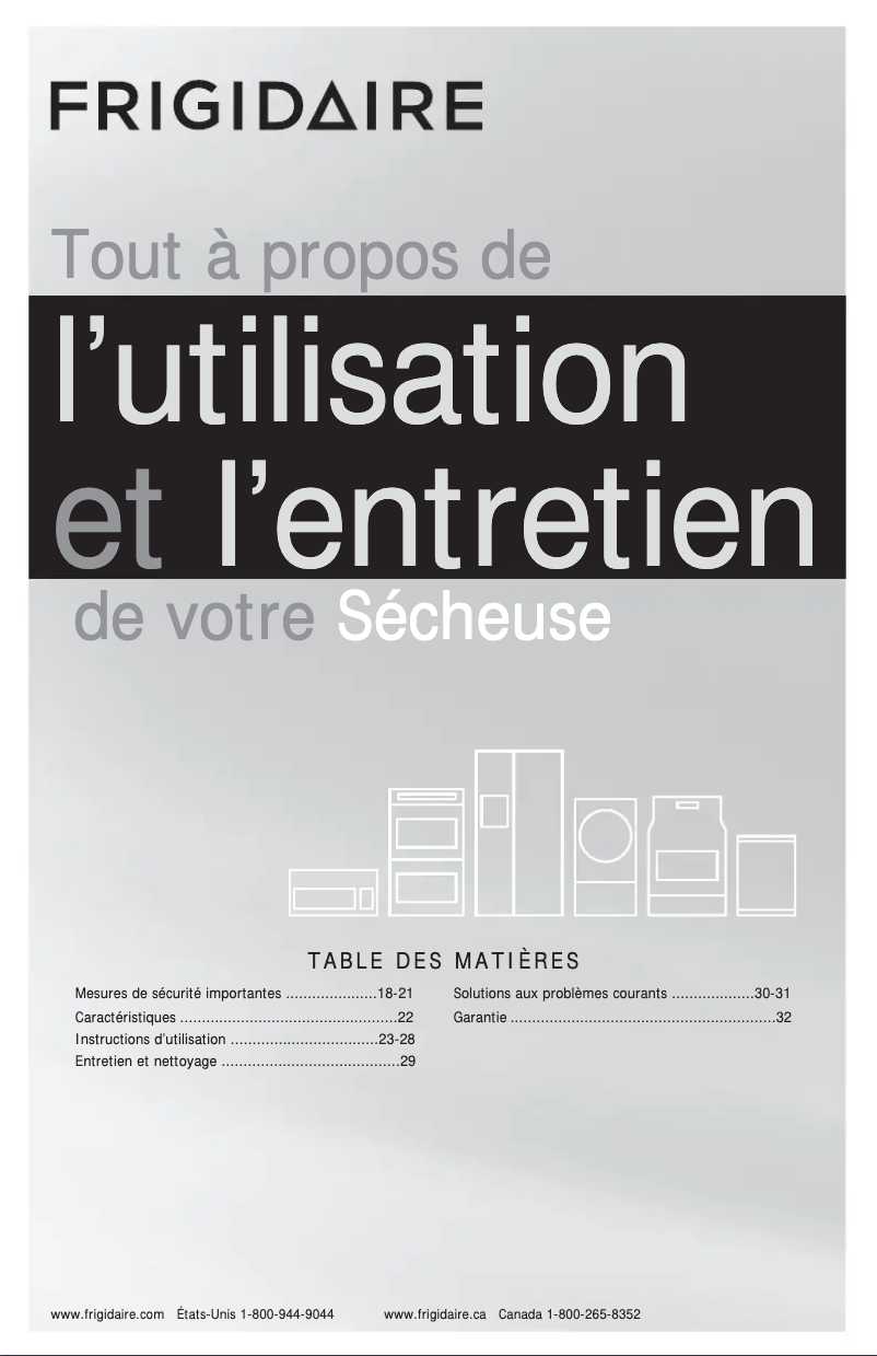 First page image of the manual for FFQE5000QW