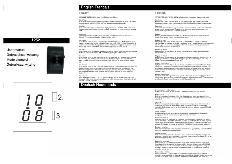 Page 1 of the manual User Manual Davis 1252