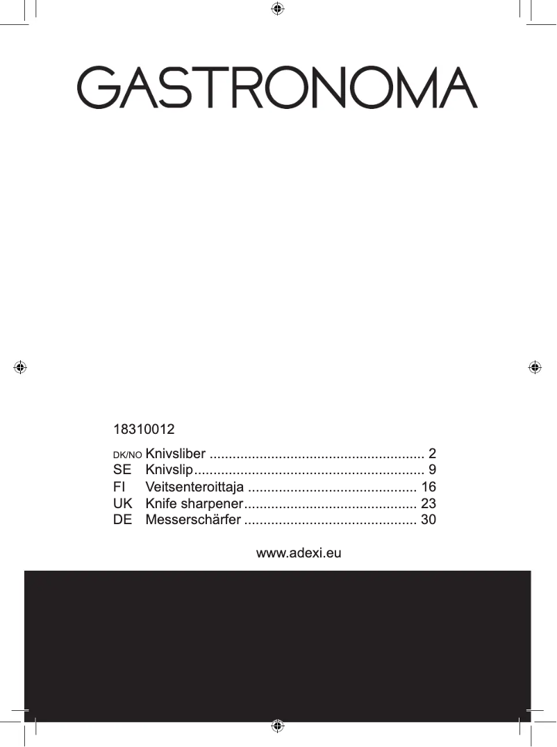 First page image of the manual for 18310012