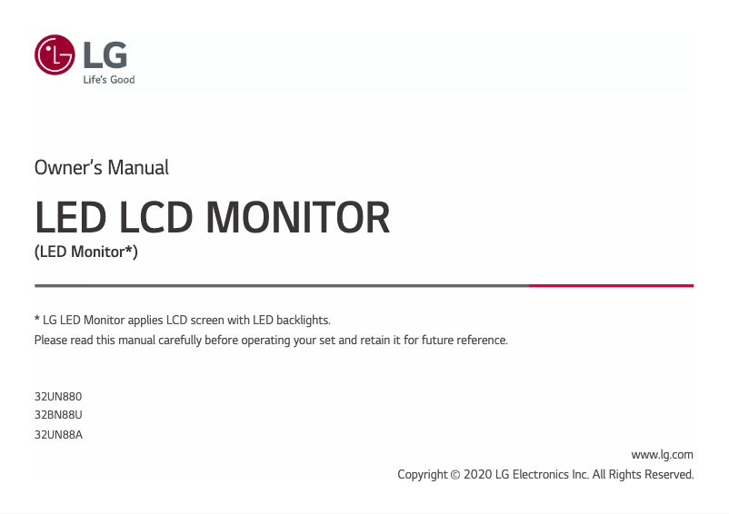 Page 1 of the manual User Manual LG UltraFine Ergo 32BN88U-B