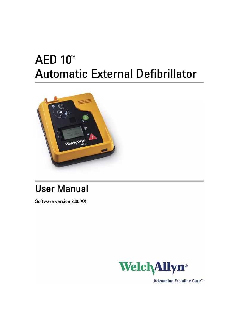 First page image of the manual for AED 10