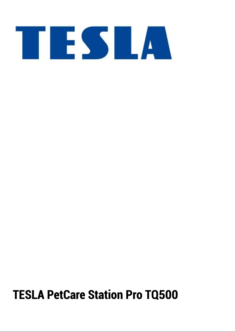 Page 1 of the manual User Manual Tesla PetCare Station Pro TQ500