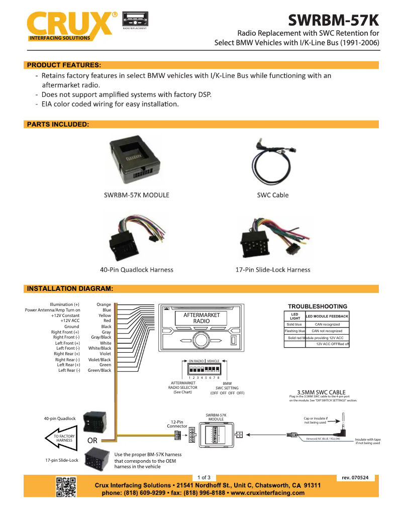 Image de la première page du manuel de l'appareil SWRBM-57K
