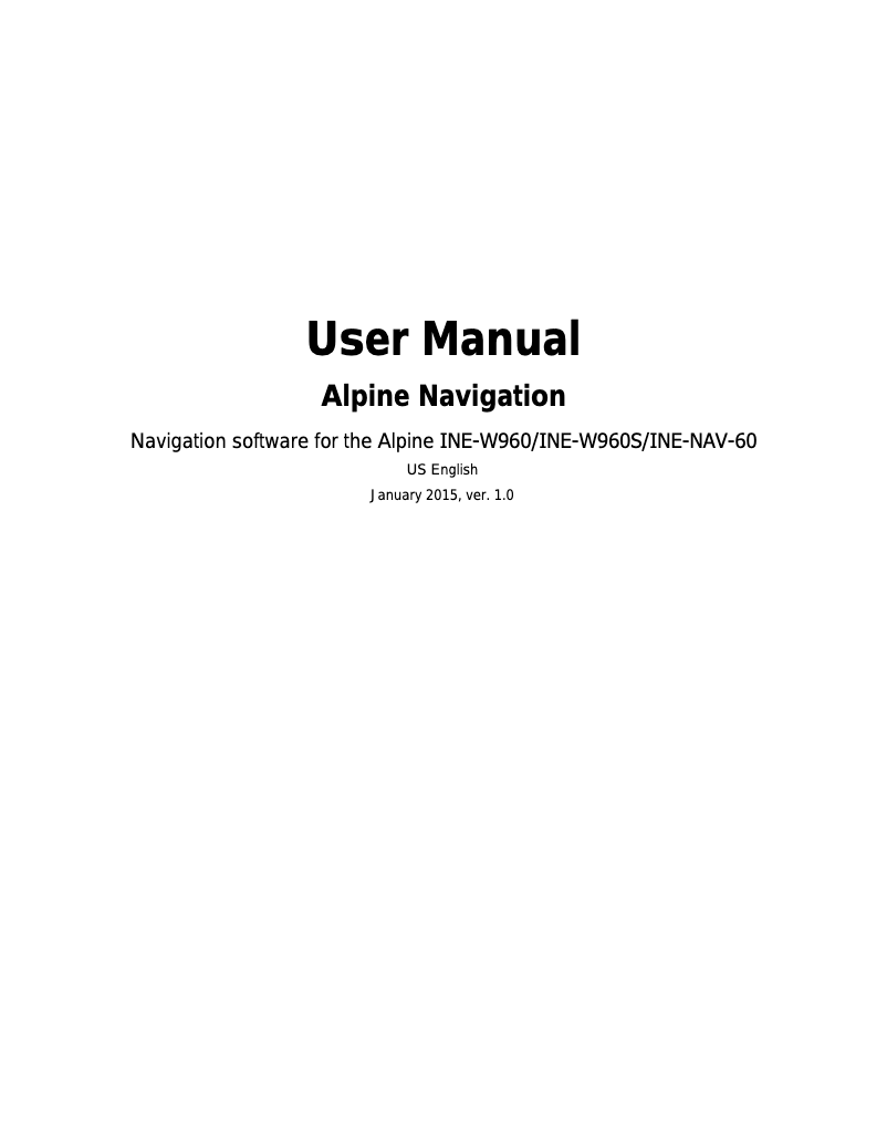 First page image of the manual for INE-W960