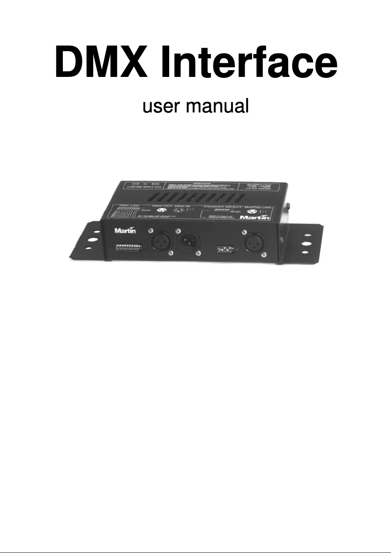 Page 1 of the manual User Manual Martin DMX Interface