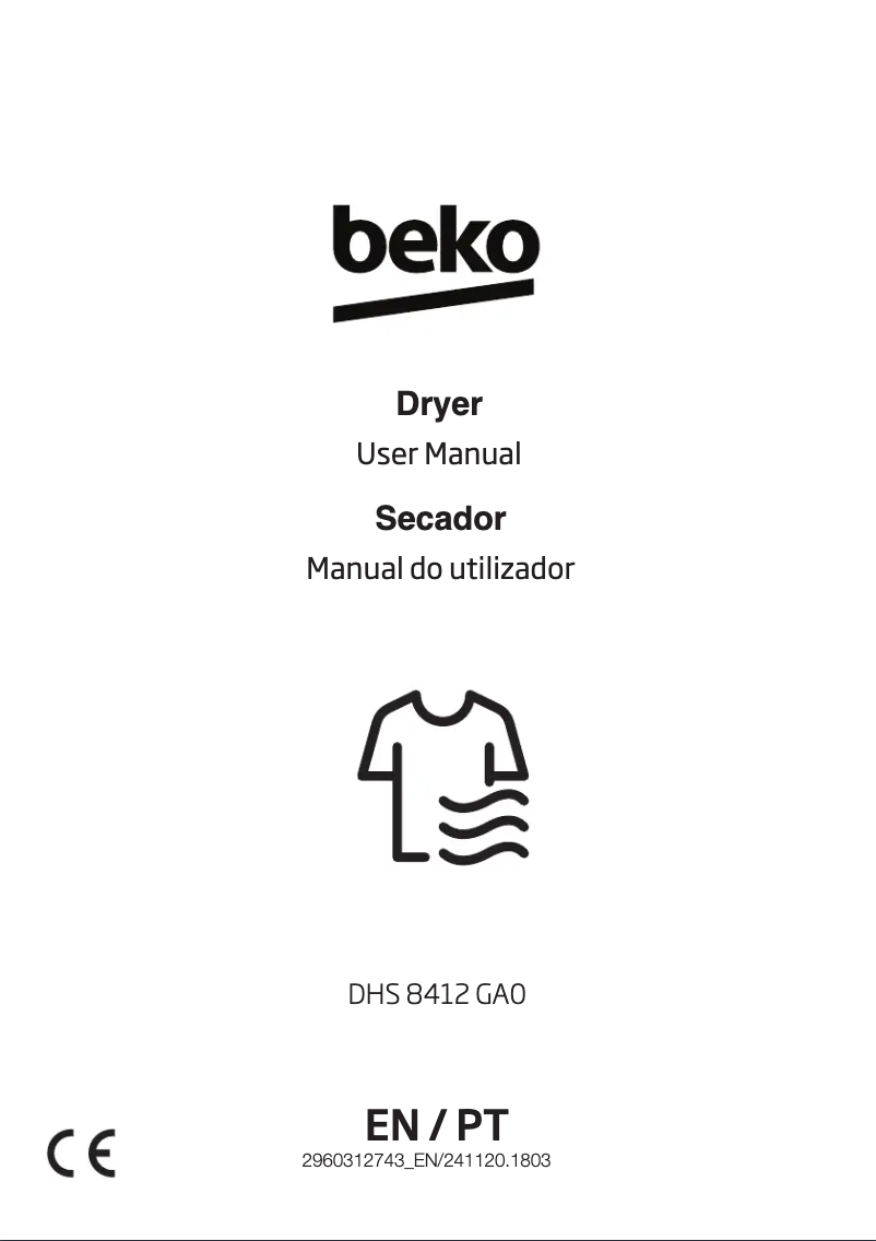 Page 1 of the manual User Manual Beko DHS 8412 GA0