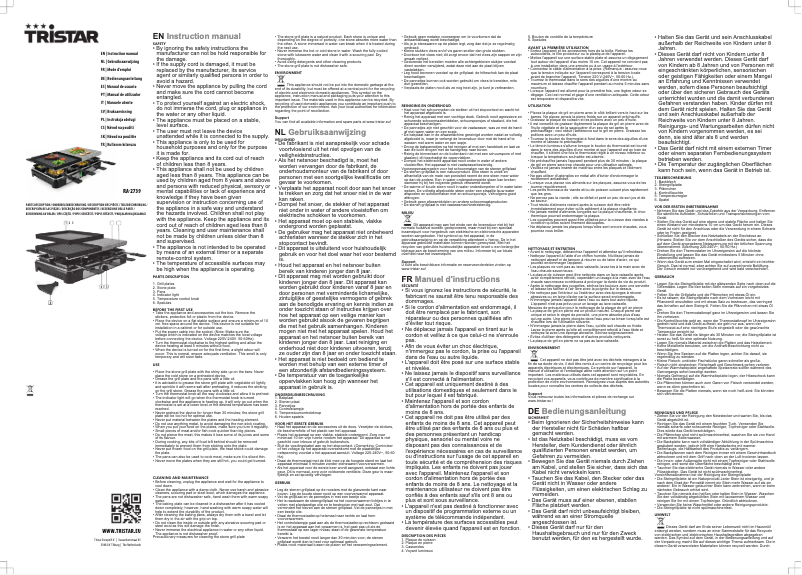 Page 1 of the manual User Manual TriStar RA-2739