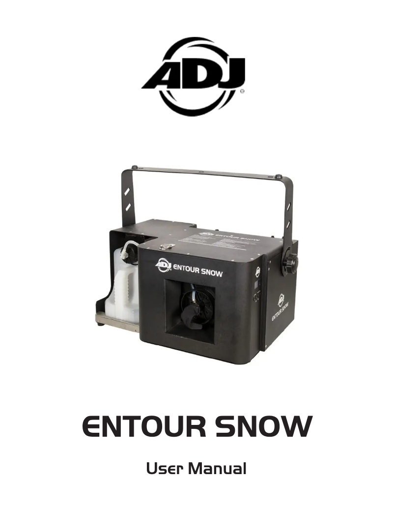 Page 1 of the manual User Manual Adj Entour Snow