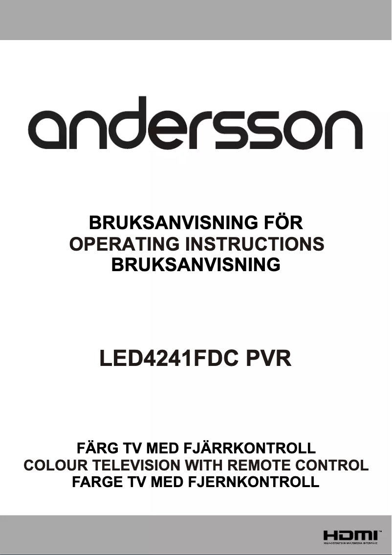 Page 1 of the manual User Manual Andersson LED4241FDC PVR