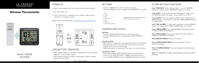 First page image of the manual for T83639