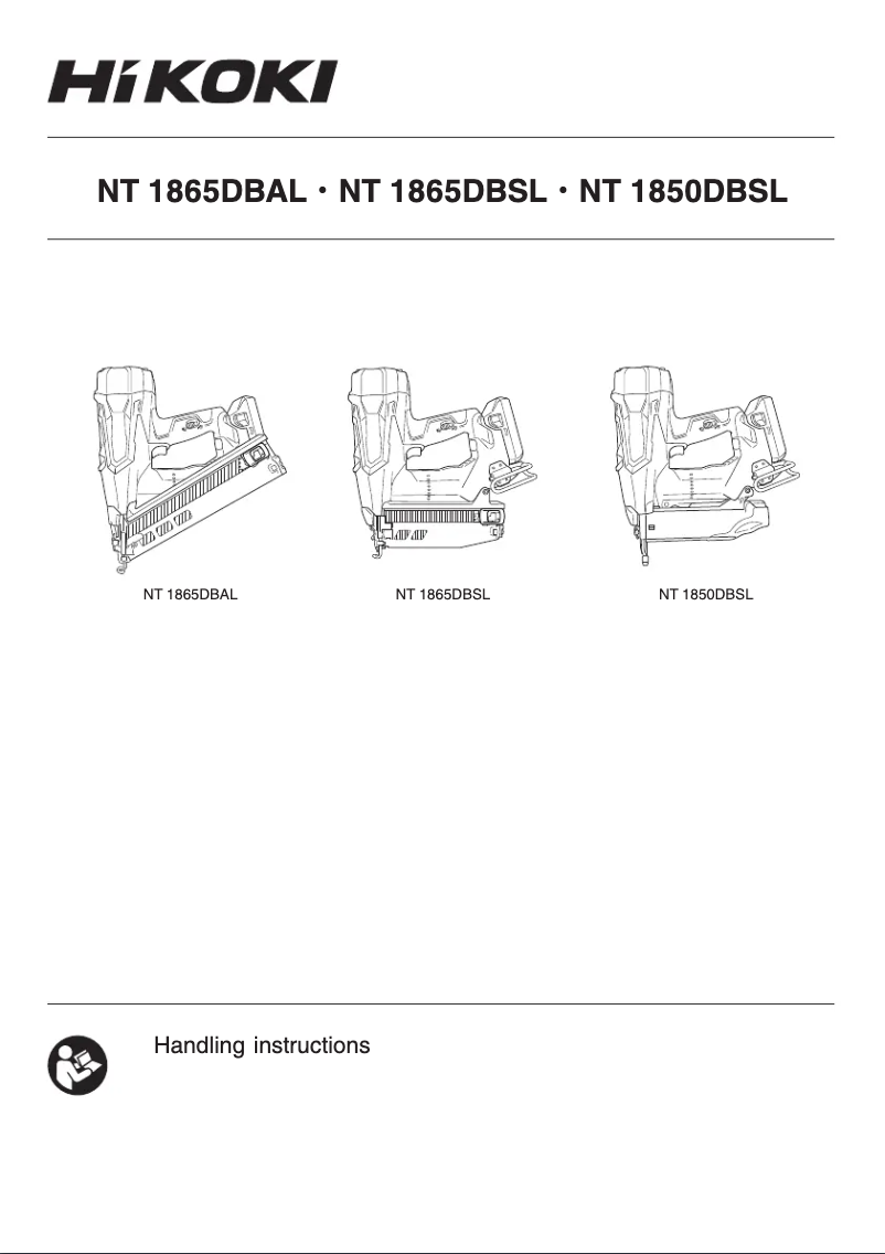 Page 1 of the manual User Manual HiKOKI NT1865DBSL