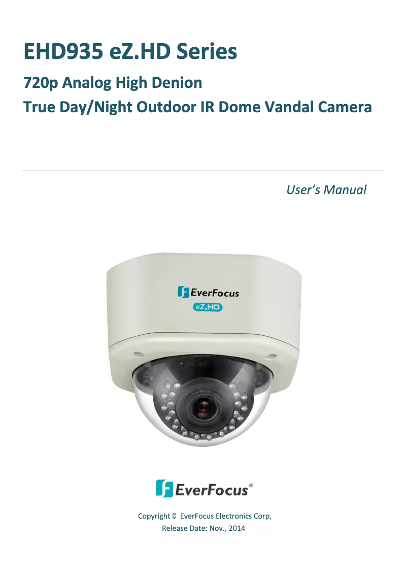 Page 1 of the manual User Manual EverFocus ECD900B