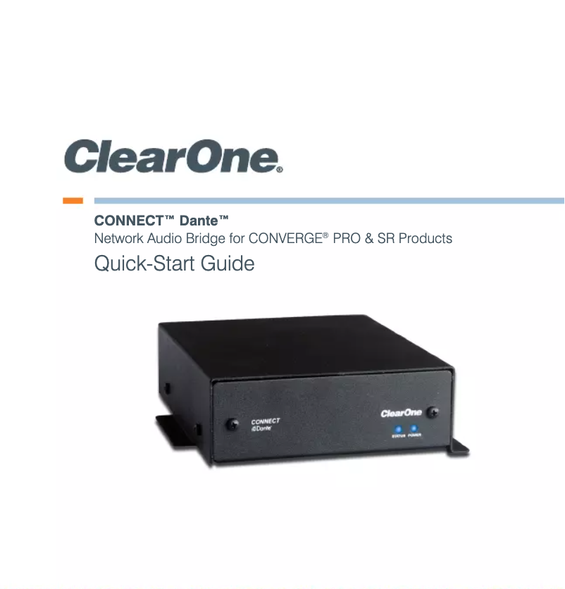 First page image of the manual for Connect Dante