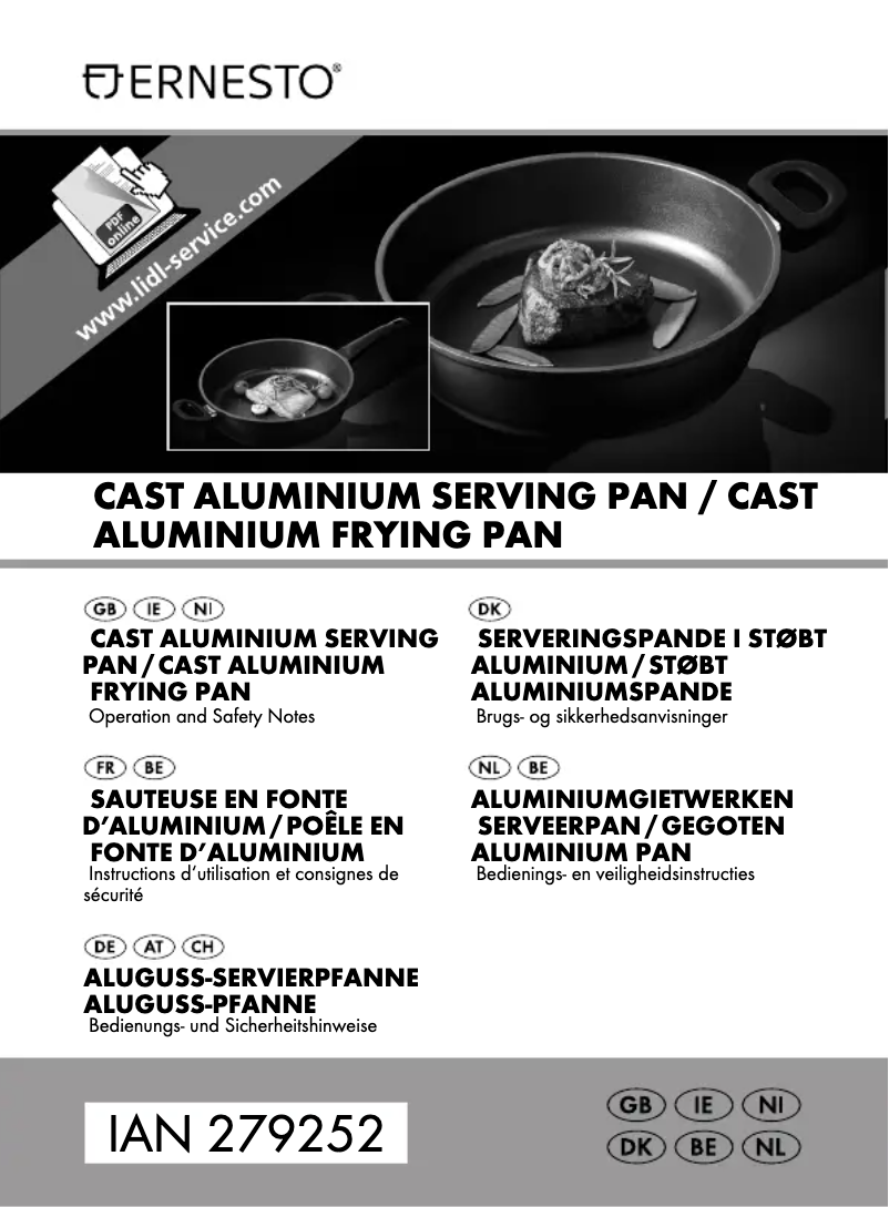 First page image of the manual for IAN 279252