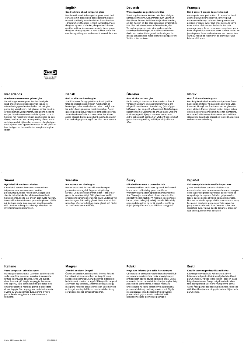 Page 1 of the manual User Manual Ikea VITTSJÖ 002.133.13