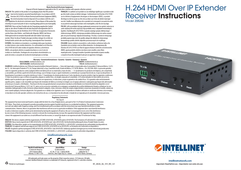 Page 1 of the manual User Manual Intellinet 208246