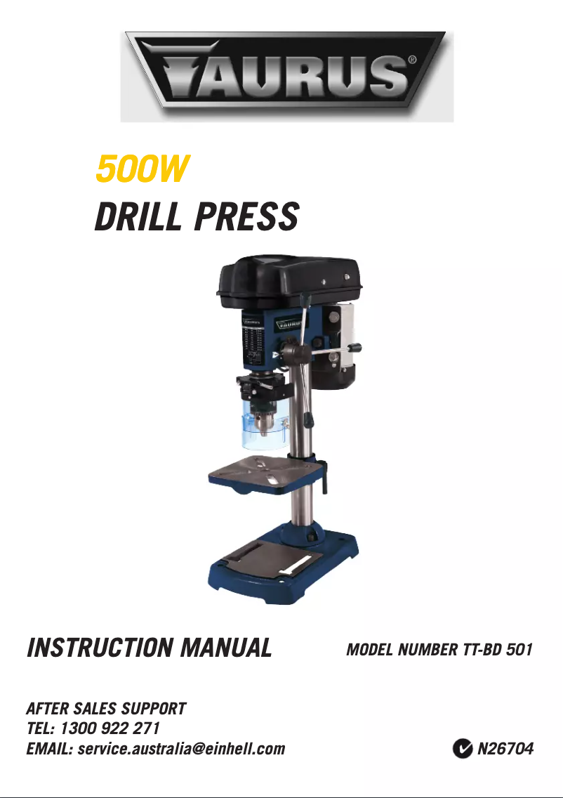 First page image of the manual for TT-BD 501