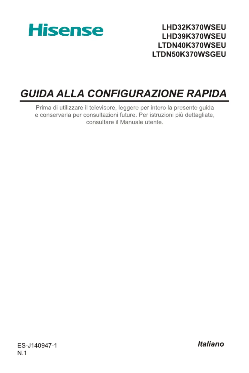 Page 1 of the manual User Manual Hisense 32K370