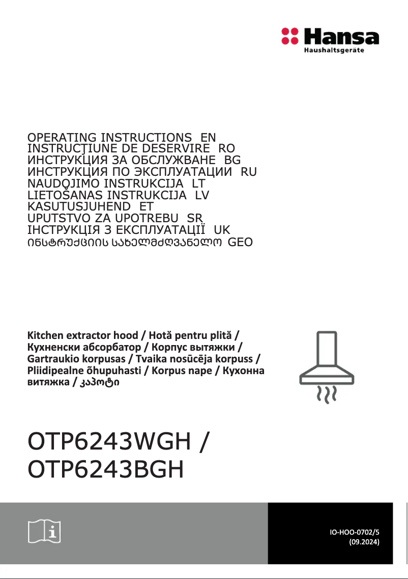 First page image of the manual for OTP6243WGH