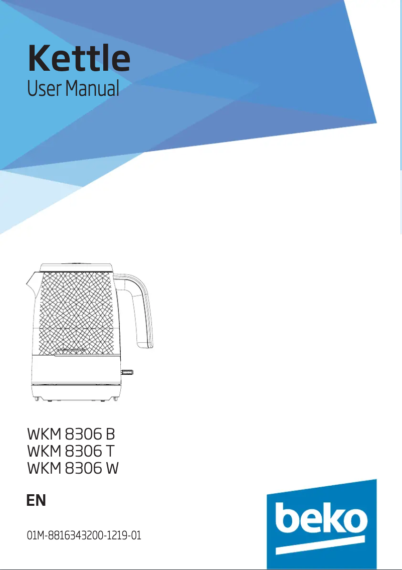 Page 1 of the manual User Manual Beko WKM8306