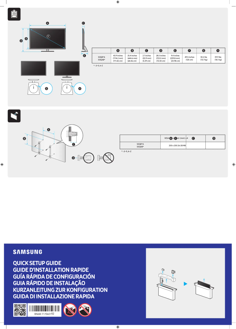 Page 1 of the manual User Manual Samsung QA50Q80AAJ