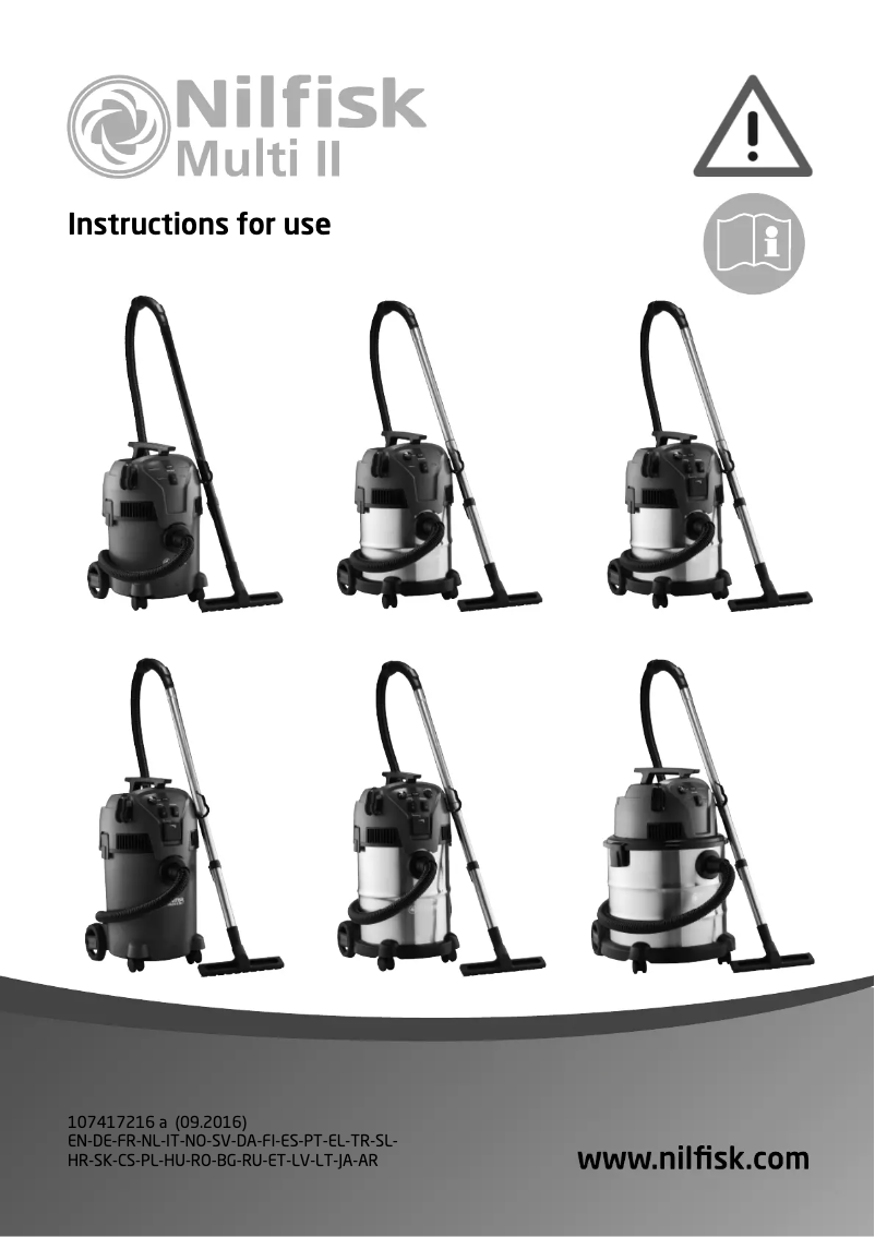 Page 1 of the manual User Manual Nilfisk Multi II 50