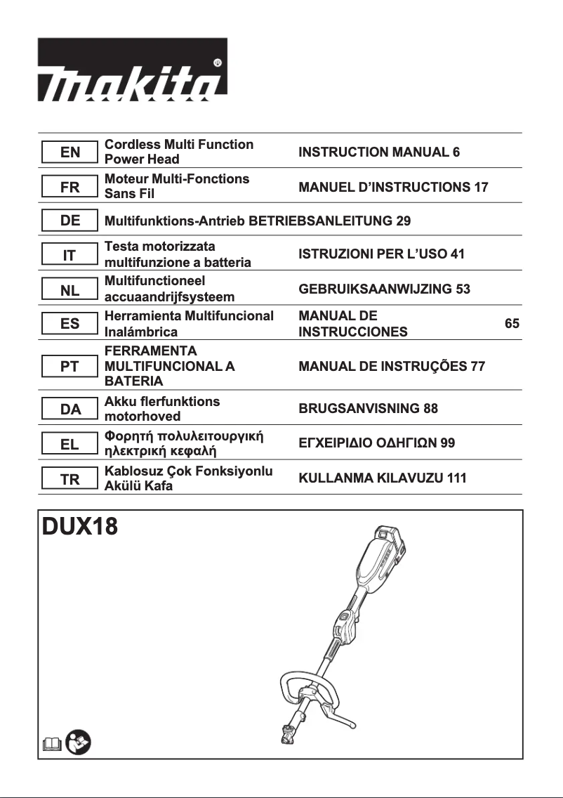 First page image of the manual for DUX18RT