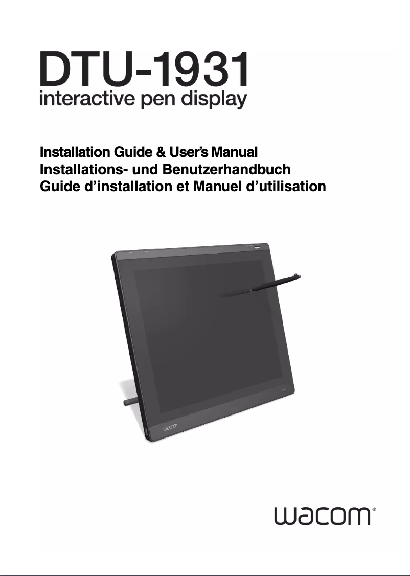 Page 1 of the manual User Manual Wacom PL 900