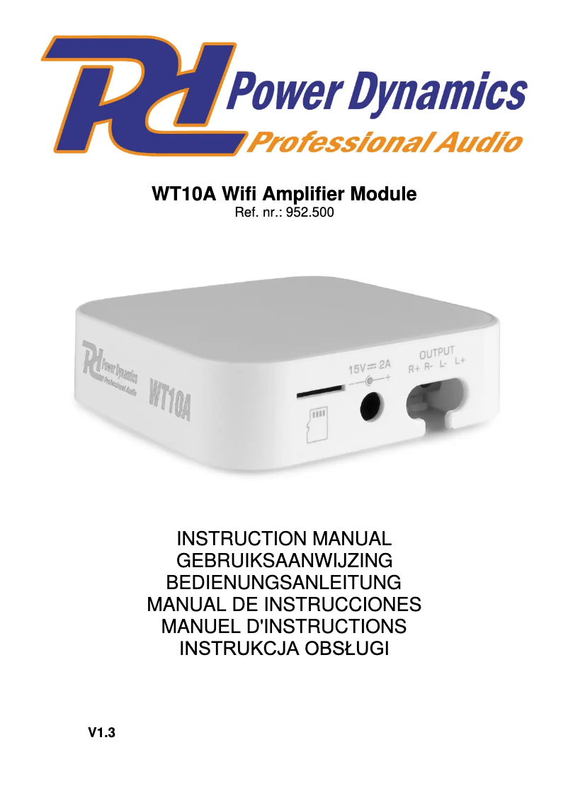 First page image of the manual for WT10A