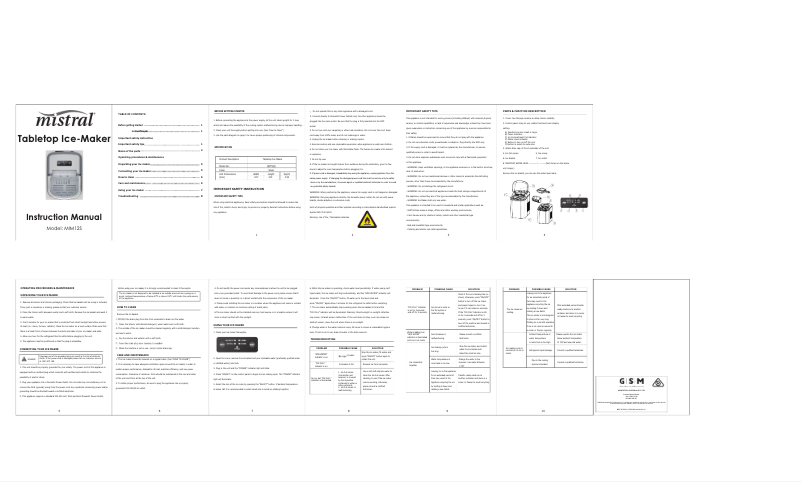 First page image of the manual for MIM12S
