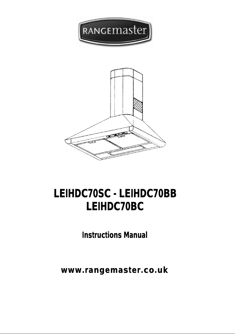 Page 1 of the manual User Manual Rangemaster LEIHDC70BB