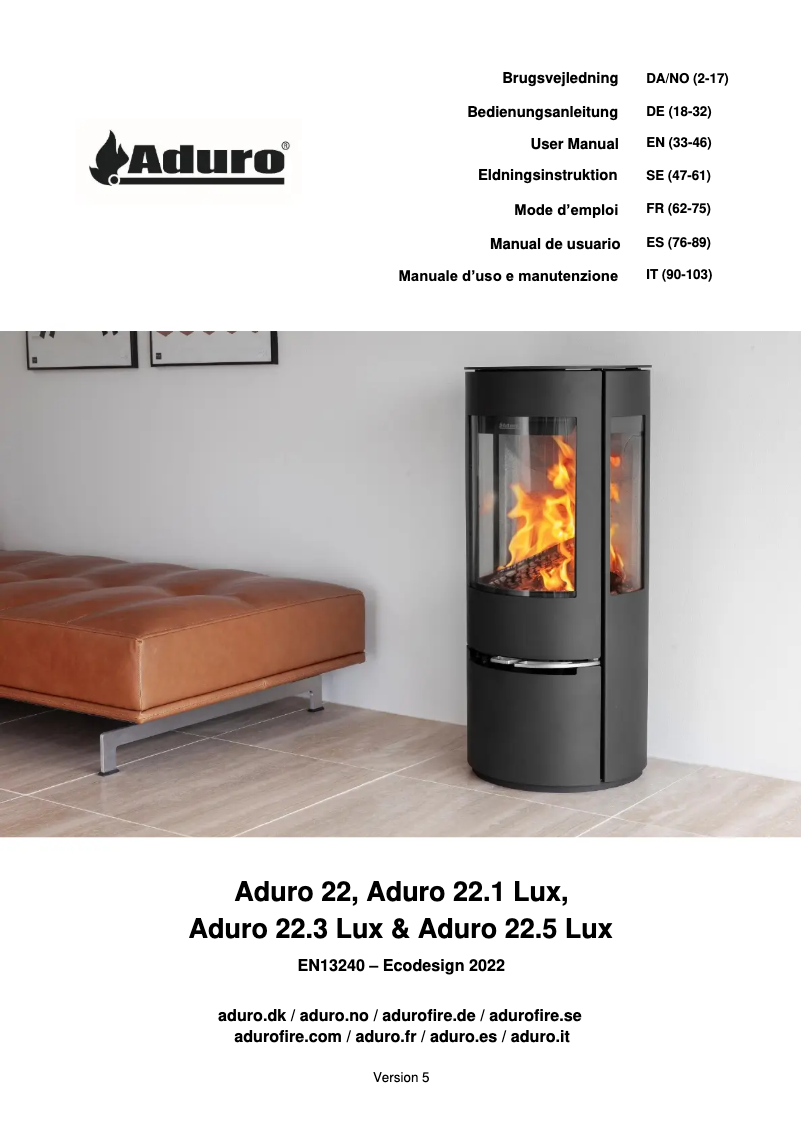 Page 1 of the manual User Manual Aduro 22.5 Lux