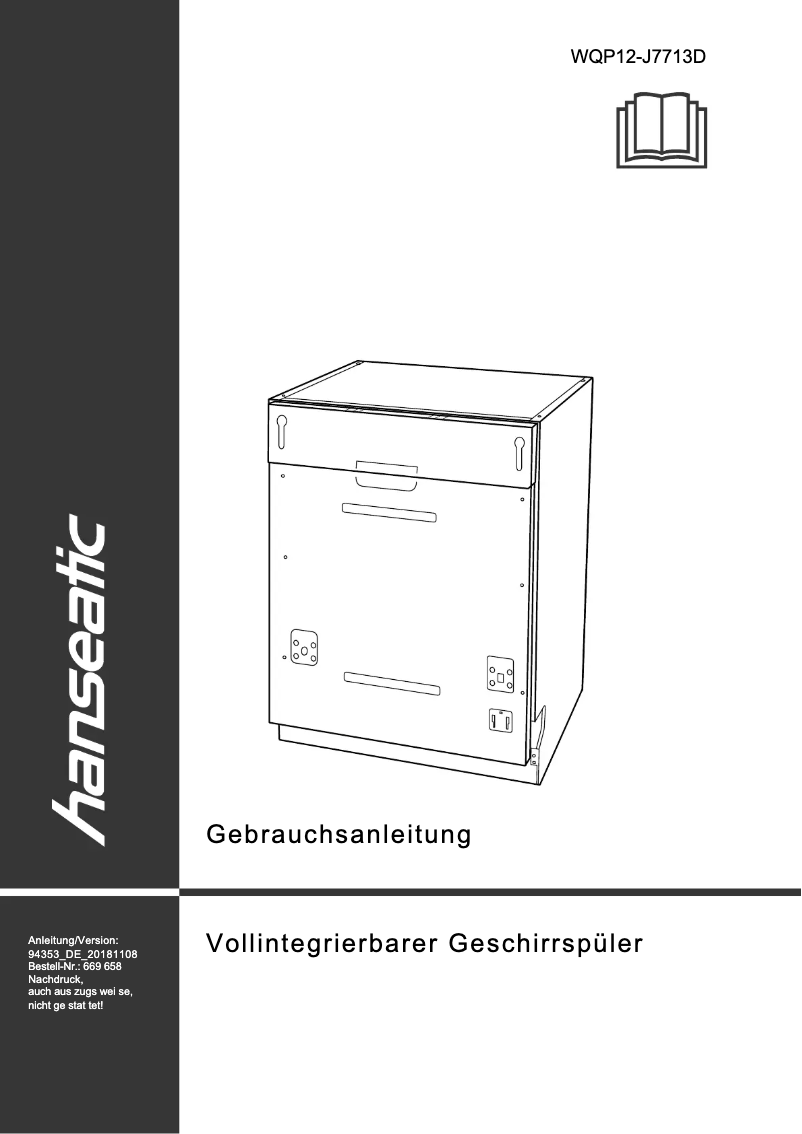 Page 1 of the manual User Manual Hanseatic WQP12-J7713D