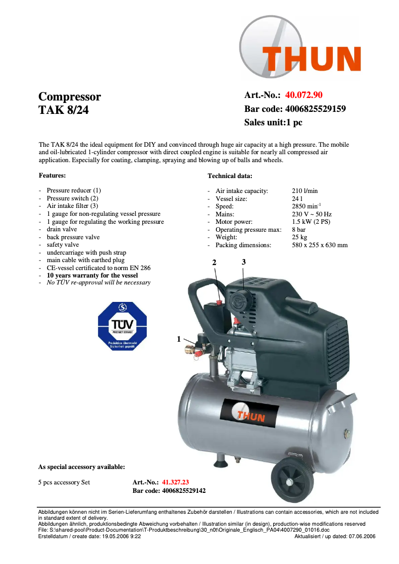 Page 1 of the manual User Manual THUN TAK 8/24