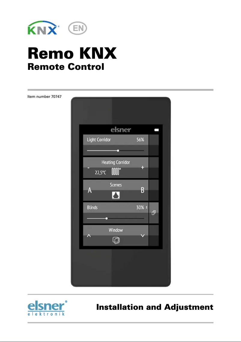 Page 1 of the manual User Manual Elsner Remo KNX RF