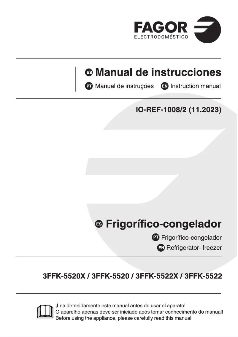 Page 1 of the manual User Manual Fagor 3FFK-5522X