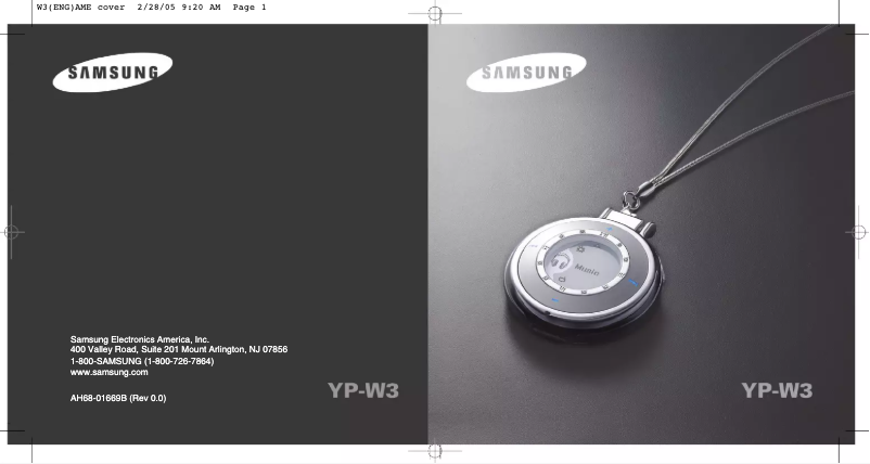 Page 1 of the manual User Manual Samsung YP-W3
