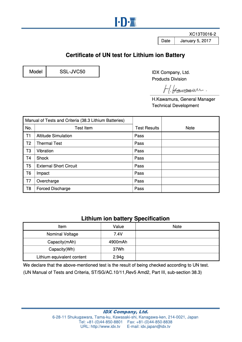Page 1 de la notice Manuel utilisateur JVC IDX-Q10-E