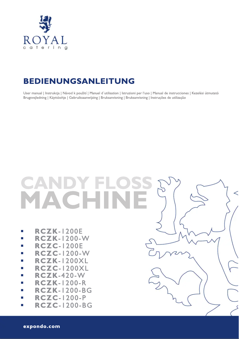 Page 1 de la notice Manuel utilisateur Royal Catering RCZC-1200XL