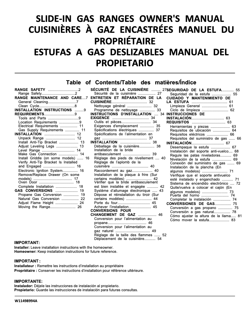 Page 1 de la notice Informations de garantie Whirlpool WEGA25H0HZ