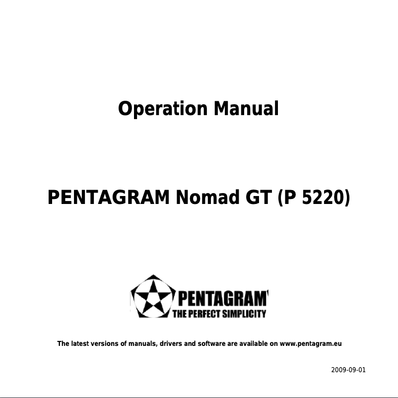 First page image of the manual for Nomad GT P 5220