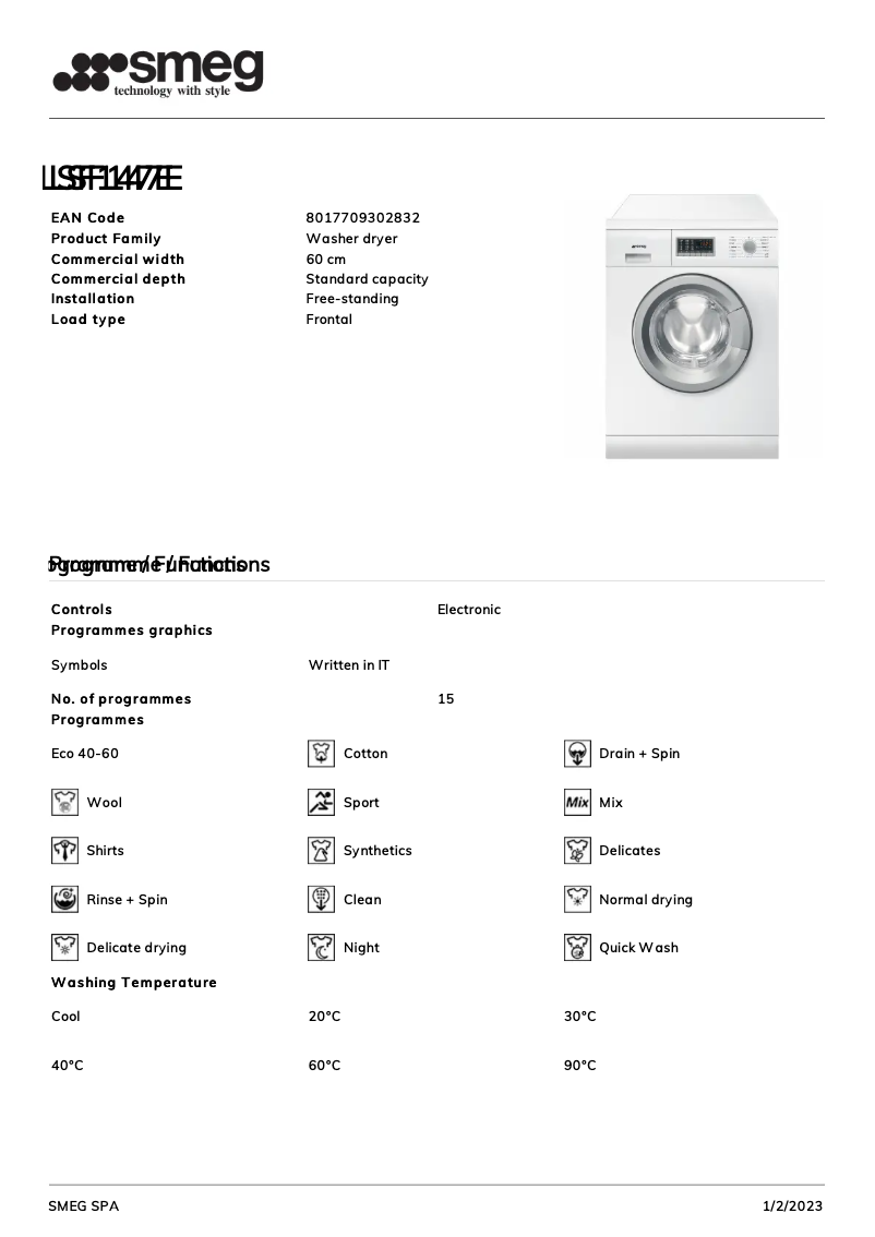First page image of the manual for LSF147E