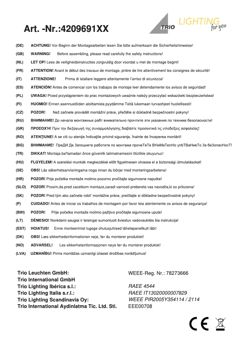 First page image of the manual for Ohio 420969142