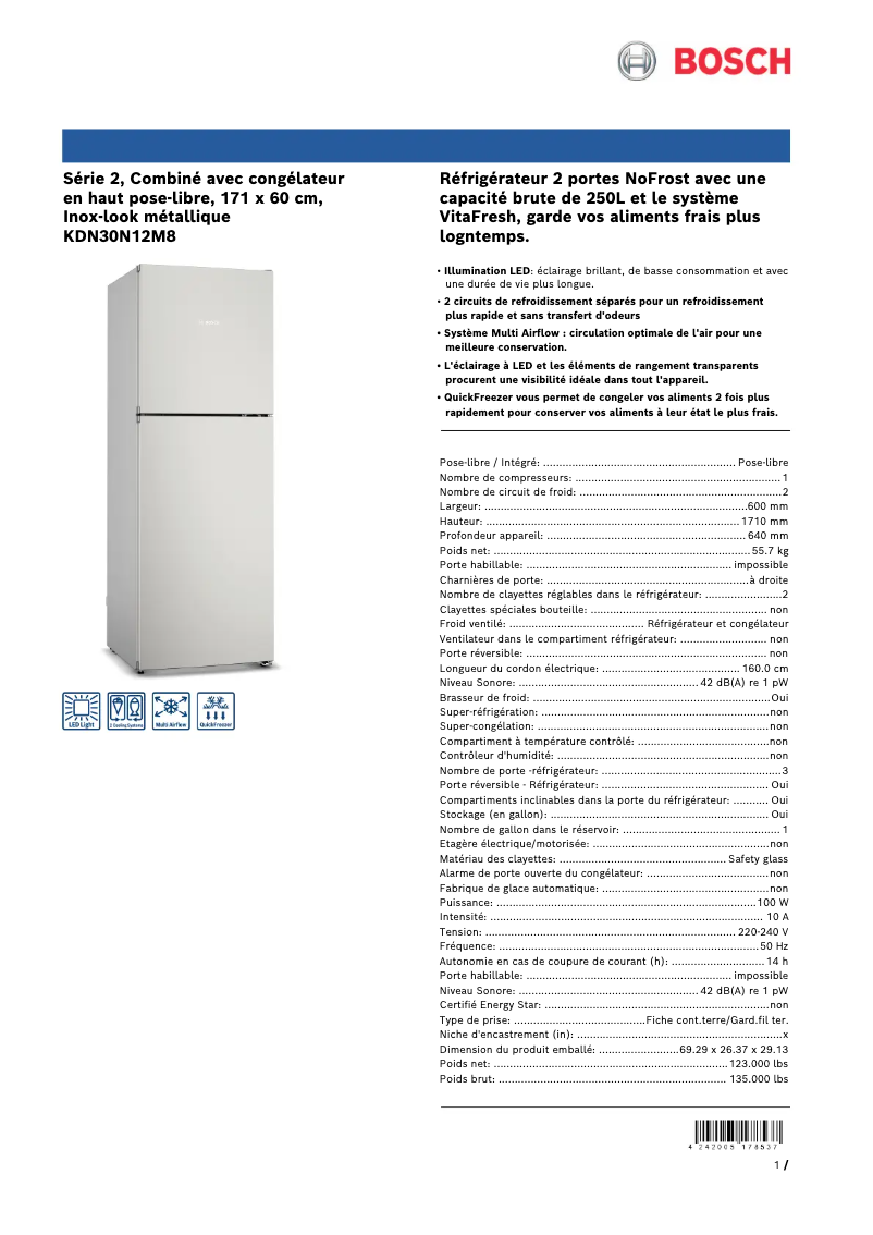 First page image of the manual for KDN30N12M8